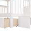 Lit superposé blanc au-dessus d'un escalier pour chambre à coucher, quatre compartiments de rangement, conception divisible, escalier sécuritaire, garde-corps, matelas non inclus