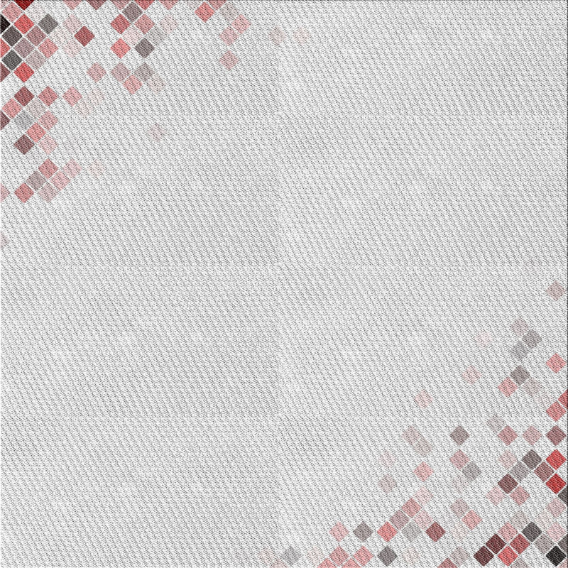 Tapis gris/zone rose à motifs, Carré 5 pi