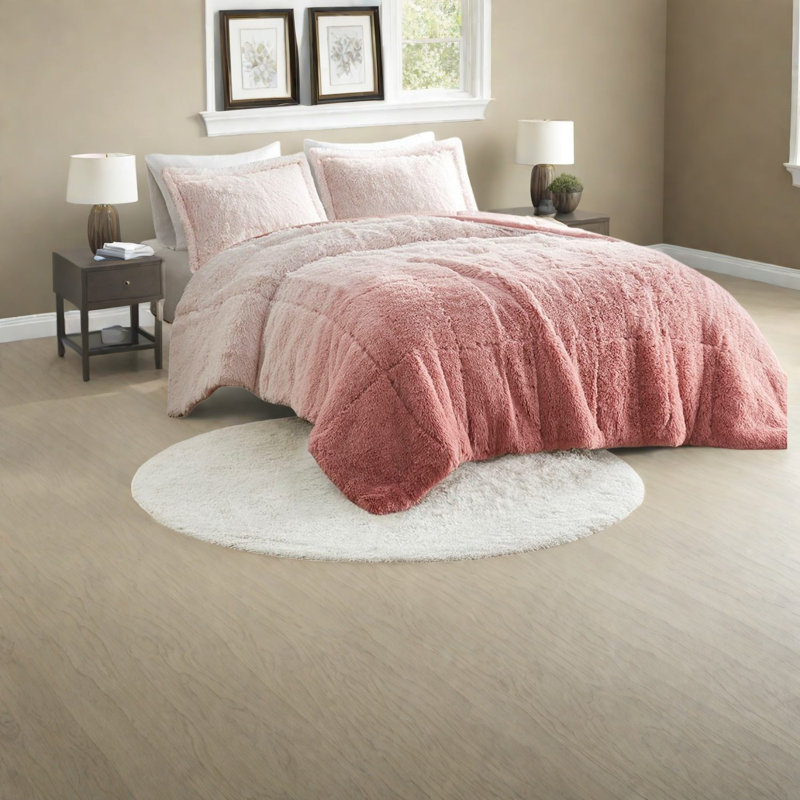 Luxurious Shaggy Faux Fur Bedding Sets, Polyester Comfort And Style