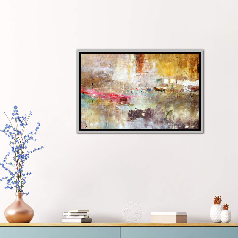 « rain clouds » par julien spencer-reproduction d’art, H 18 po x l 26 po x P 1,5 po, Toile avec cadre argenté