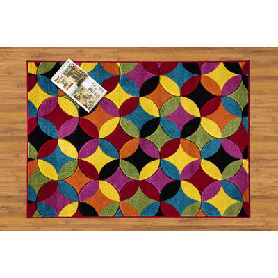 Multi Colour Hand Hooked Area Rug