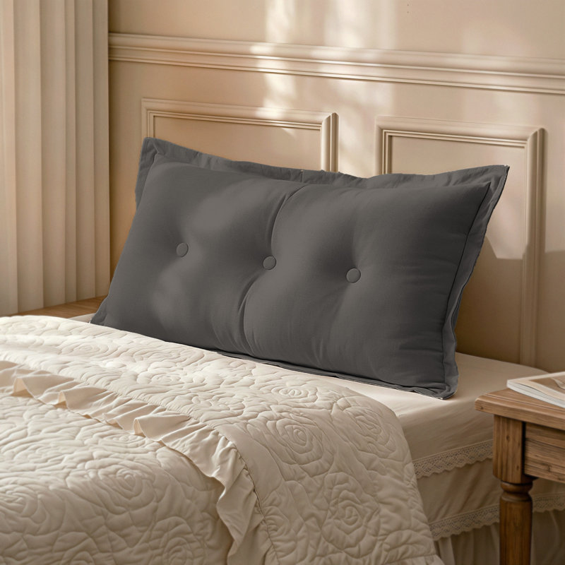 200 cm Bed Back Pillow, Grey, 50cm x 100cm