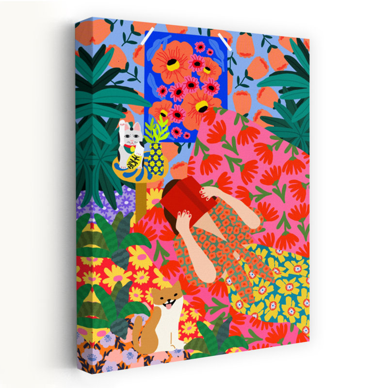 Art mural contemporain abstrait à motifs, H 36 po x l 24 po