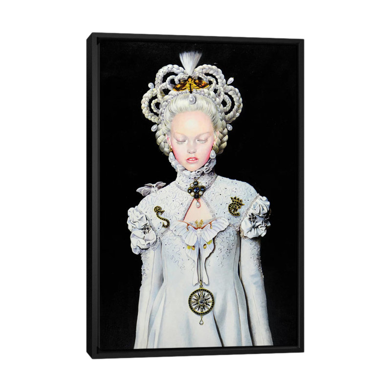 «Moon Moth Pounou Queen», impression sur toile, H 26 po x l 18 po x P 1,5 po, Toile avec cadre noir, Pas de tapis