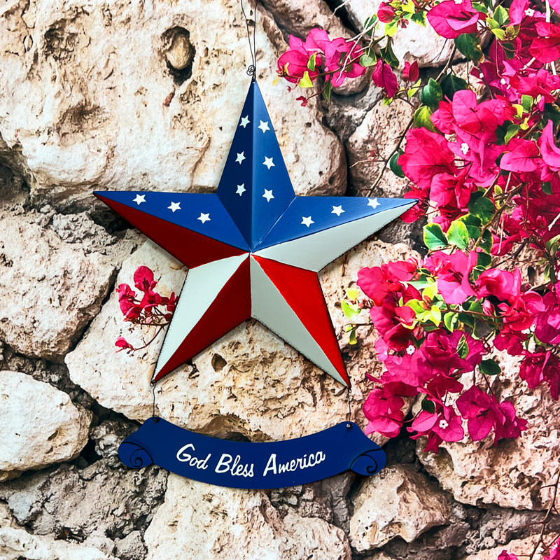 Drapeau américain suspendu étoile de grange patriotique