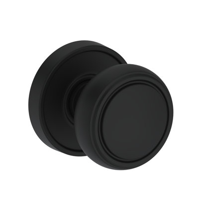 Bremerton Half Dummy Knob with Stepped Round Rose in Satin Black