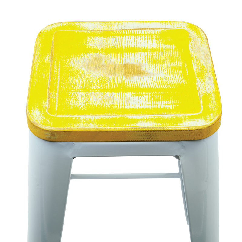 Tabouret de bar et de comptoir Mikayel, Noir, Crazy Horse cendré, Tabouret de comptoir (siège d'une hauteur de 26 p