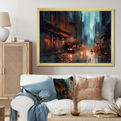 «Blue and Orange Exploration The City's Heart I», reproduction sur toile