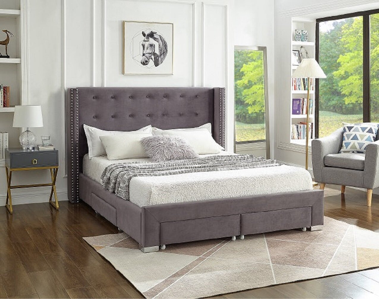 Comfort Design Mats Abdel Blue Bed, Queen | Wayfair