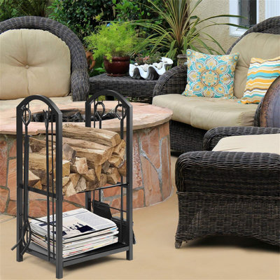 Apsar 10cm W Metal Log Rack