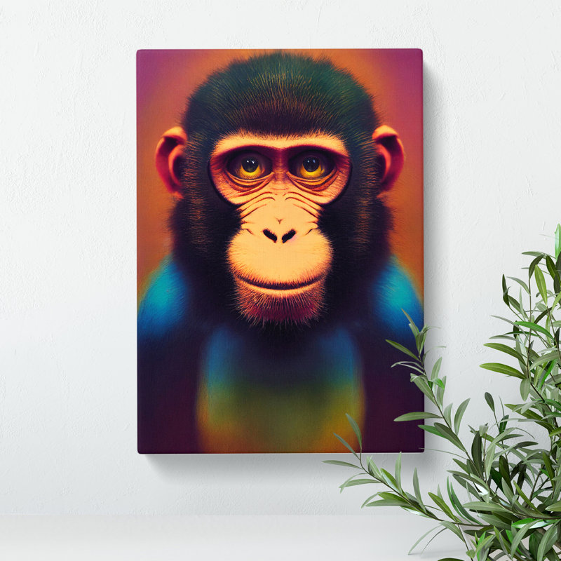 Wonderful Monkey - Wrapped Canvas, 50cm H x 35cm W x 3cm D