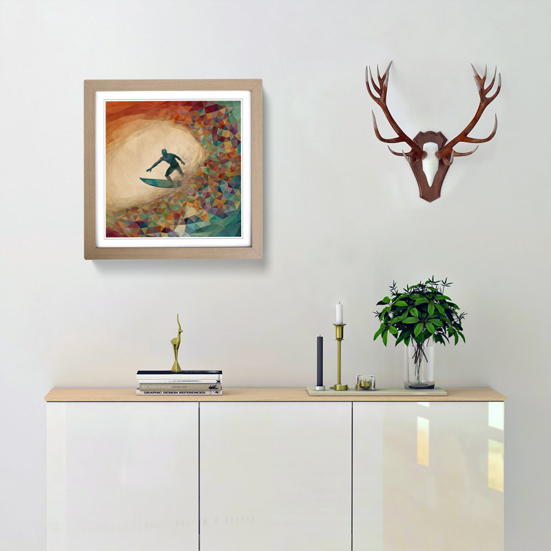Surfing Precisionism - Framed Print, Oak
