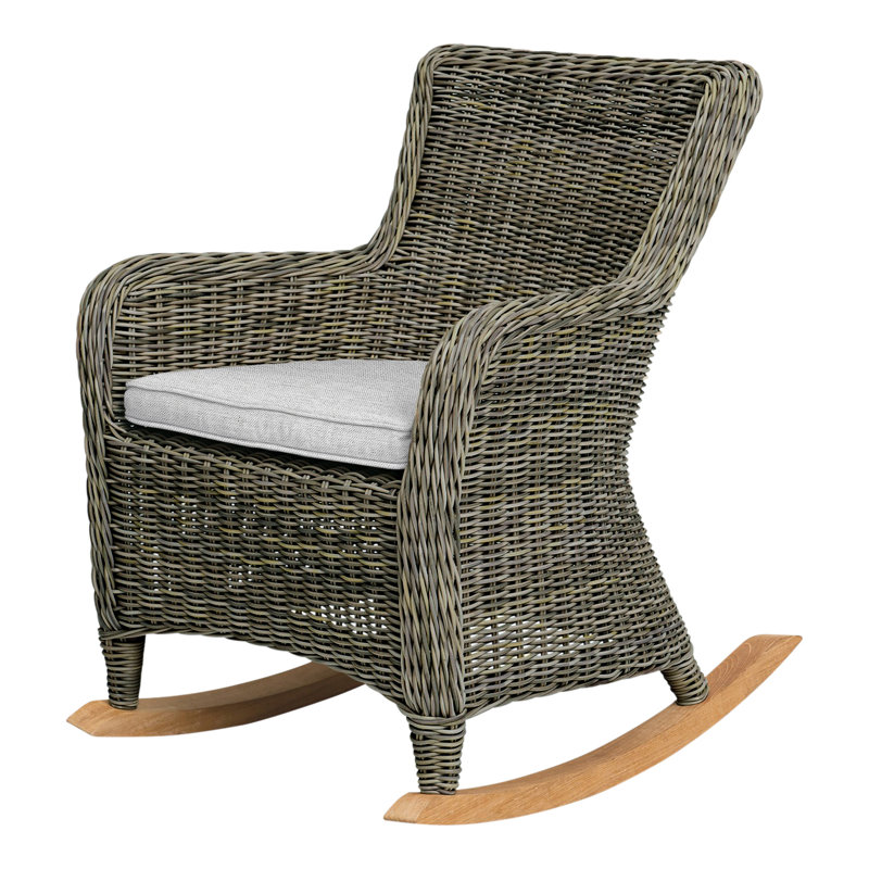 Sag Harbor Rocking Chair with Cushion, Linen Shale, Sag Harbor Driftwood