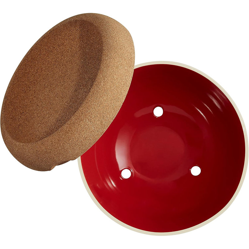 Emile Henry 10.6x7.3" Classic Deep Food Storage Bowl, Dishwasher Safe, Burgundy