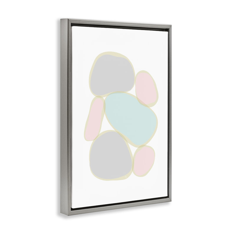 Toile de galets pastel par Martina Pavlova, Cadre flottant gris lustré, H 25 po x l 17 po x P 1,7 po