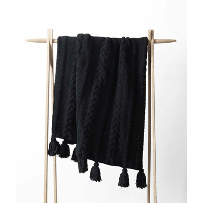 Braided Pom Throw Blanket