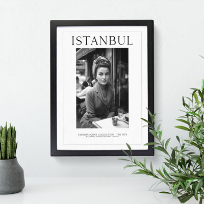 Fashion Travel Poster Woman Istanbul Turkey - Framed Print