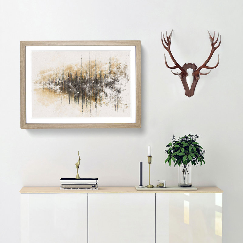 Winter in Cuejdel Lake in Romania - Framed Print, Oak, 45cm H x 63cm W x 2cm D