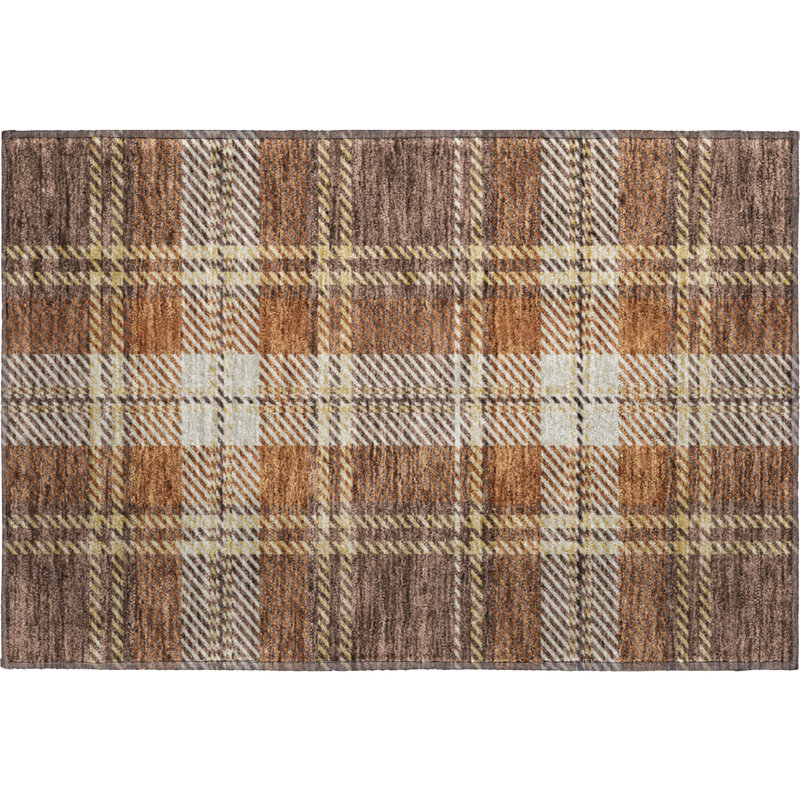 Premium Machine Washable Prisco Chocolate Rug, Rectangle 1'8" x 2'6"