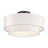 3 Light Soft Gold Large Semi-Flush With Hand Crafted Off-White Color Fabric Hardback Shades-360745728