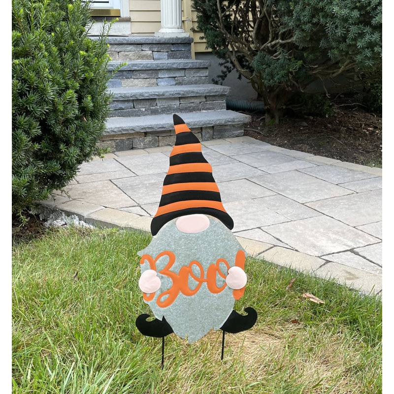 Piquet de jardin gnome en métal Halloween