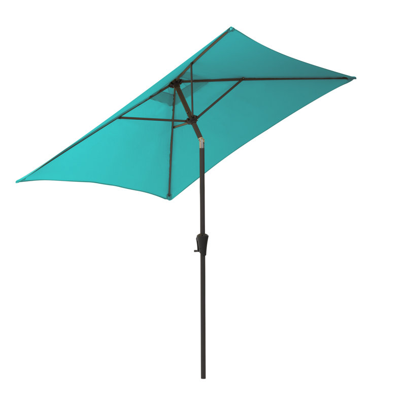 Parasol de marché carré Fidel, Bleu turquoise