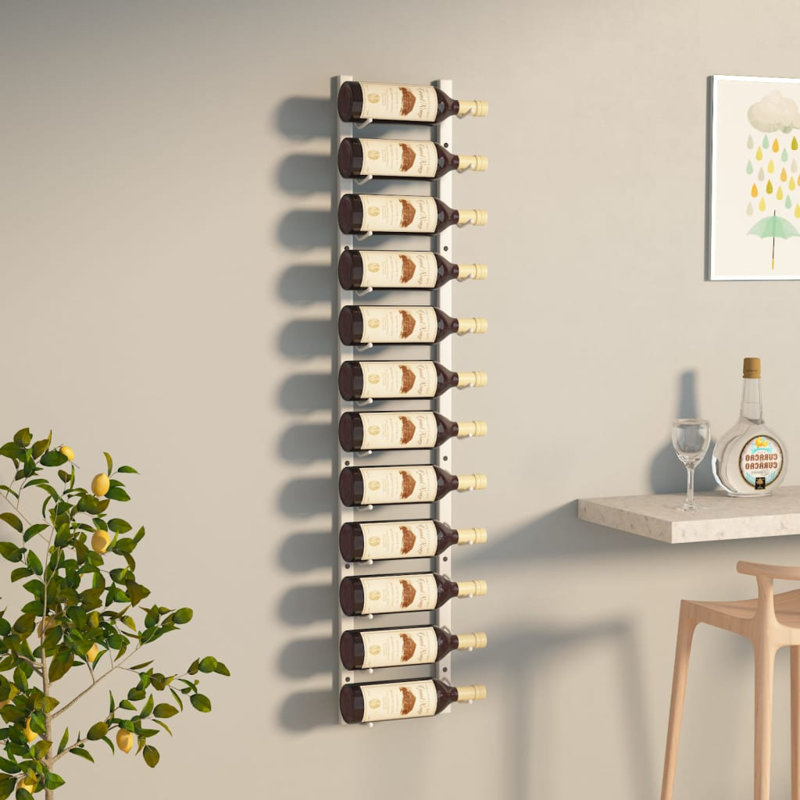 Jerald Wall Mounted Wine Bottle Rack, White