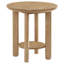 Table de bout ronde Clera avec tablette ouverte, bois de chêne clair, 22 po