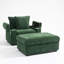Chaise moderne surdimensionnée en chenille avec repose-pieds, canapé-lit avec ports USB, porte-gobelets, idéale pour le salon ou la chambre à coucher