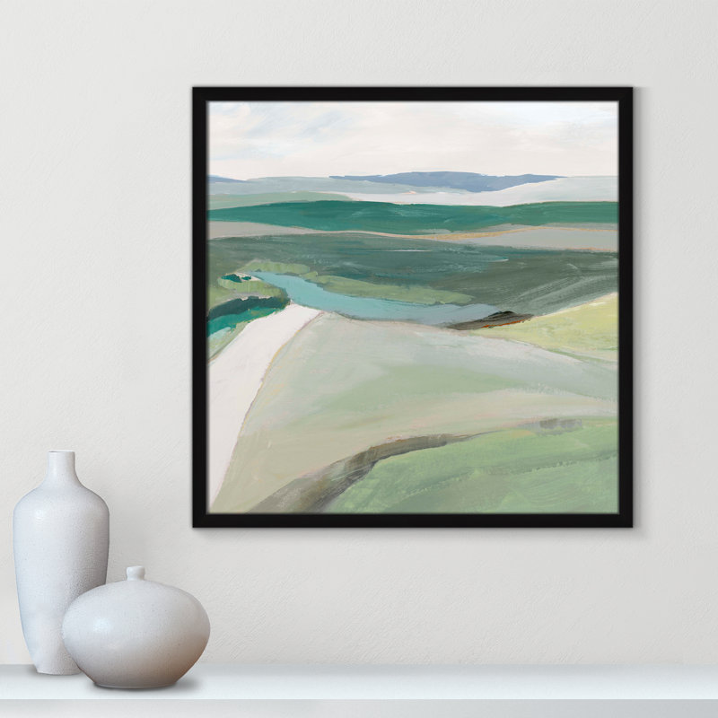 «Wolfdale Fields Of Green II» par - Impression de cadre photo unique, Cadre noir satiné, H 23,5 po x l 23,5 po x P 1,25 po