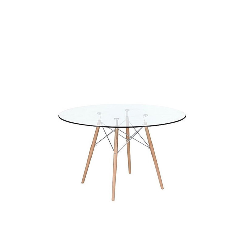 Round Glass Top Dining Table, 36" L x 36" W