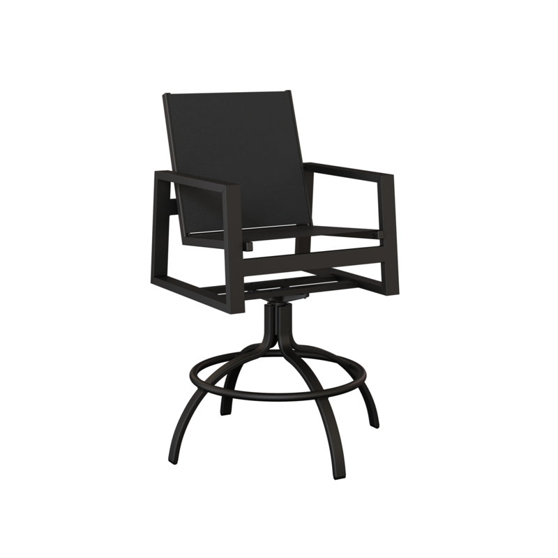 Chaise de bar pivotante Berlin Gardens Vida Slings, Noir mat, Noir