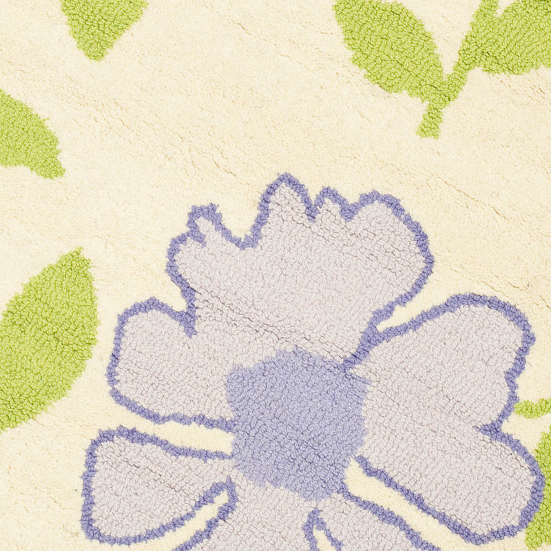 Tapis touffeté à la main ivoire / rose Claro, Rond 6 pi