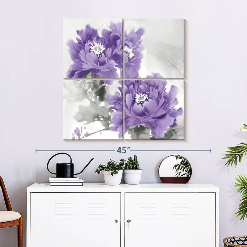 Fleur Harnek en améthyste I, H 32 po x l 32 po