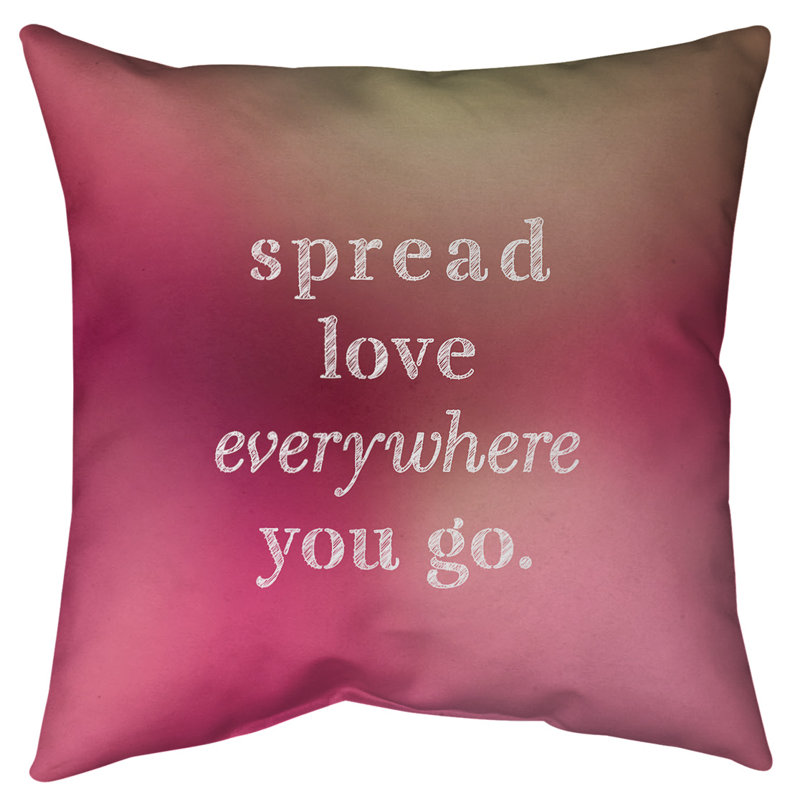 Coussin de sol à motif d’amour spread, H 36 po x l 36 po, Lueur rose