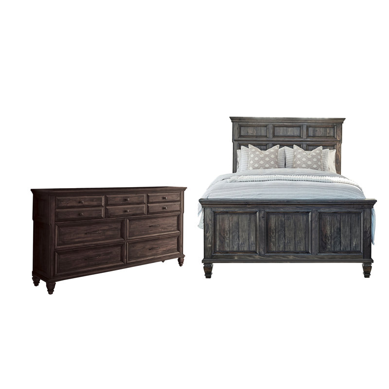 Ensemble de chambre à coucher 2 pièces avec commode Kionah, Grand