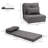 Adjustable floor sofa with backrest in linen-118725988