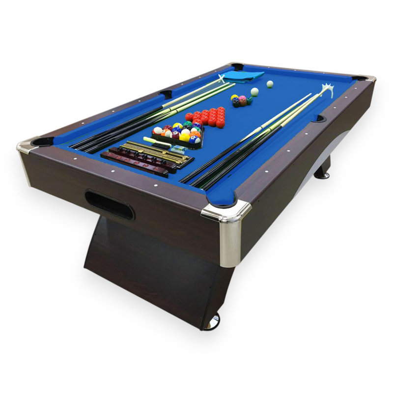 Table de billard professionnelle 8 pi avec feutre bleu, retour de balle et accessoires complets