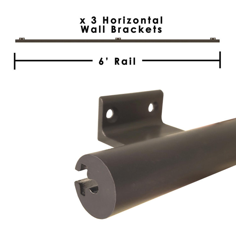 Ensemble de rail d'échelle de 6 pi pour système coulissant à échelle silencieuse (comprend: rail, supports, embouts de rail)