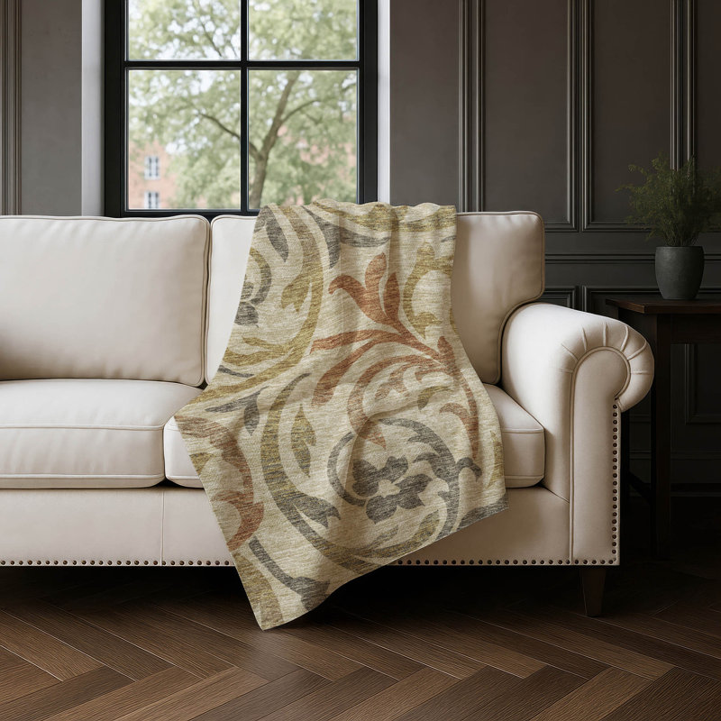 Jeté Sherpa ASB764, Beige Floral 3