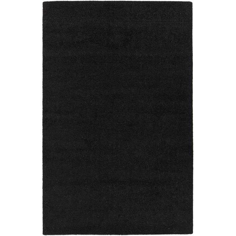 Tapis noir en laine tissé à la main Kairi Authentic, 5 pi x 7 pi 6 po