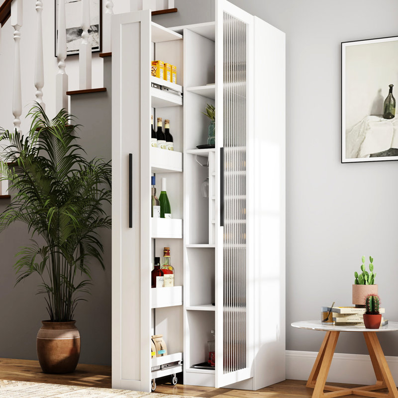 Armoire de cuisine extensible extensible à 5 niveaux, armoire, tablette en verre