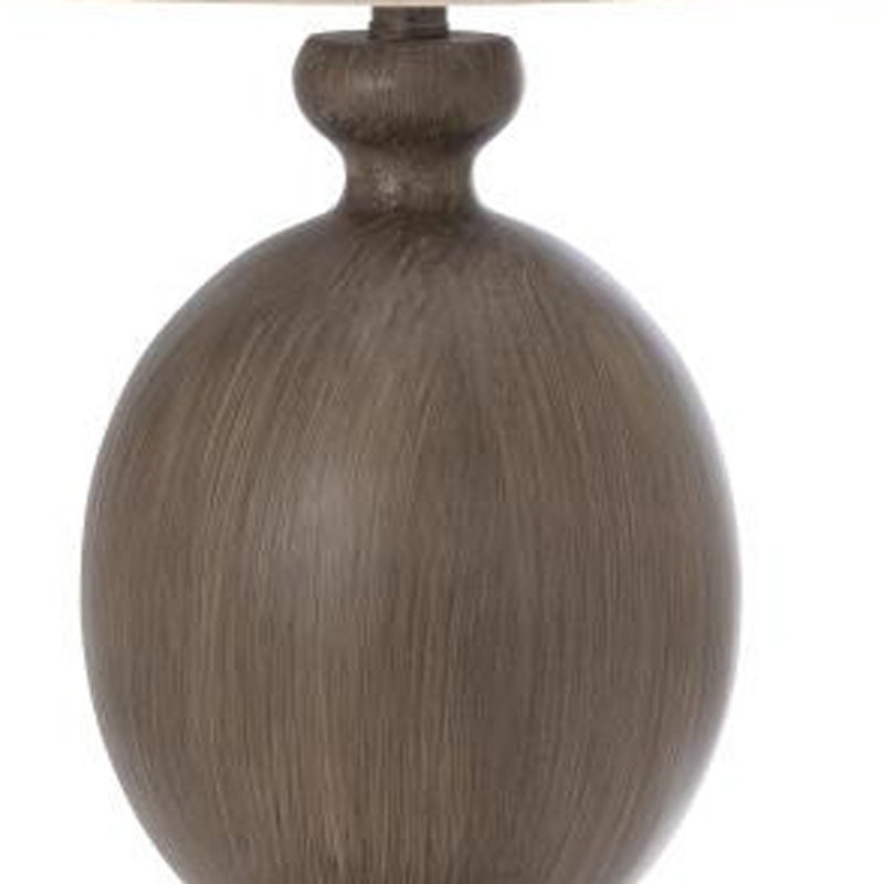 Lampe de table brune 30 po avec abat-jour tambour beige