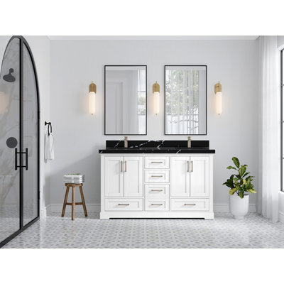 Esin 60"" Double Bathroom Vanity Set -  Wildon HomeÂ®, D415C65AB84F4FC89C5268F8673E9CE2