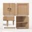 Buffet vintage en placage de bois rétro avec 2 portes, armoire de rangement haute avec tablette réglable pour le hall d'entrée et le salon-133710815