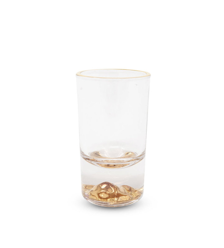 6 verres à liqueur avec rebord et base dorés