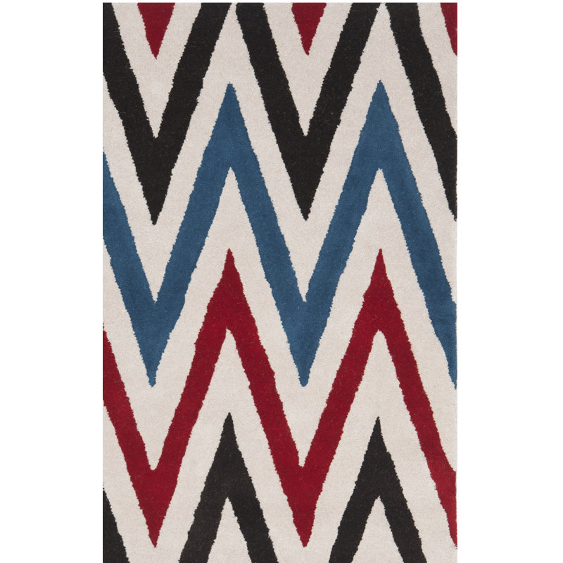 Deedie Hand Tufted Wool Chevron Rug, Square 7'