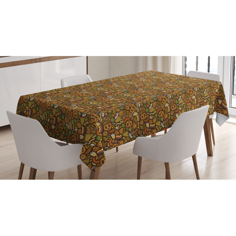 German Geometric Tablecloth, 70" L x 52" W