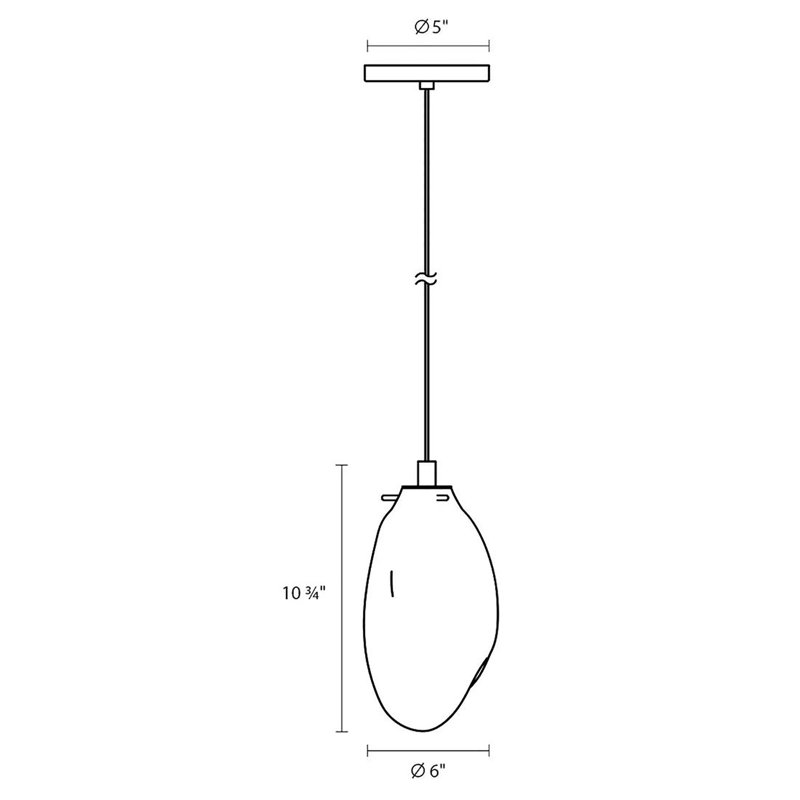 Liquid 1 - Light Satin Black Single Pendant, Smoke Fade, 10.75" H x 6" W x 6" D