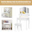 Ensemble coiffeuse avec tabouret et miroir Sindelar-617118523